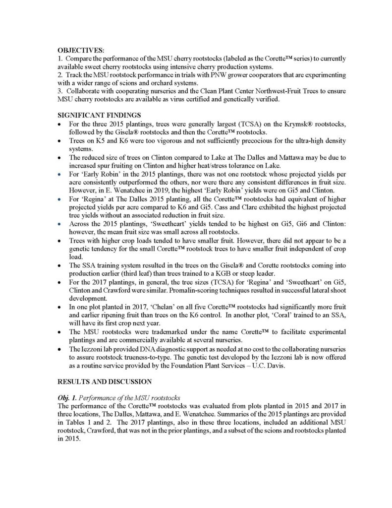 MSU cherry rootstocks: pre-commercialization - Washington Tree Fruit ...