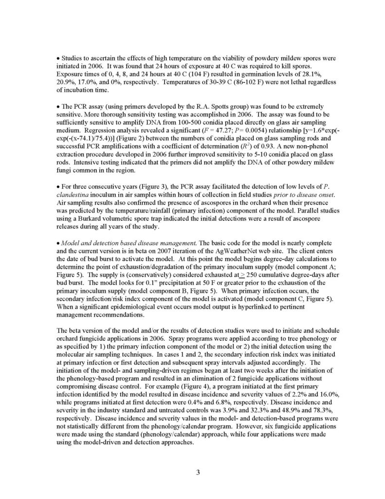 Modeling and Managing Powdery Mildew of Sweet Cherry - Washington Tree ...